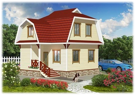 двухскатная мансардная крыша