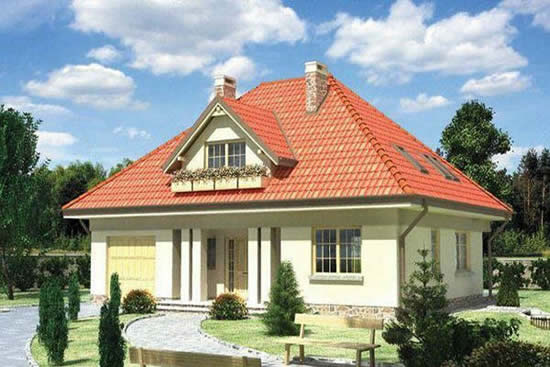 Дом с четырехскатной крышей